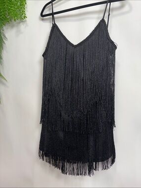 Source Unknown Black Fringe Camisole